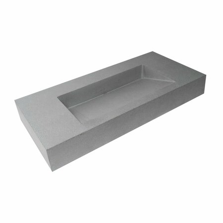 ALFI BRAND 40 inch Solid Concrete Rectangular Countertop Sink ABCO40R